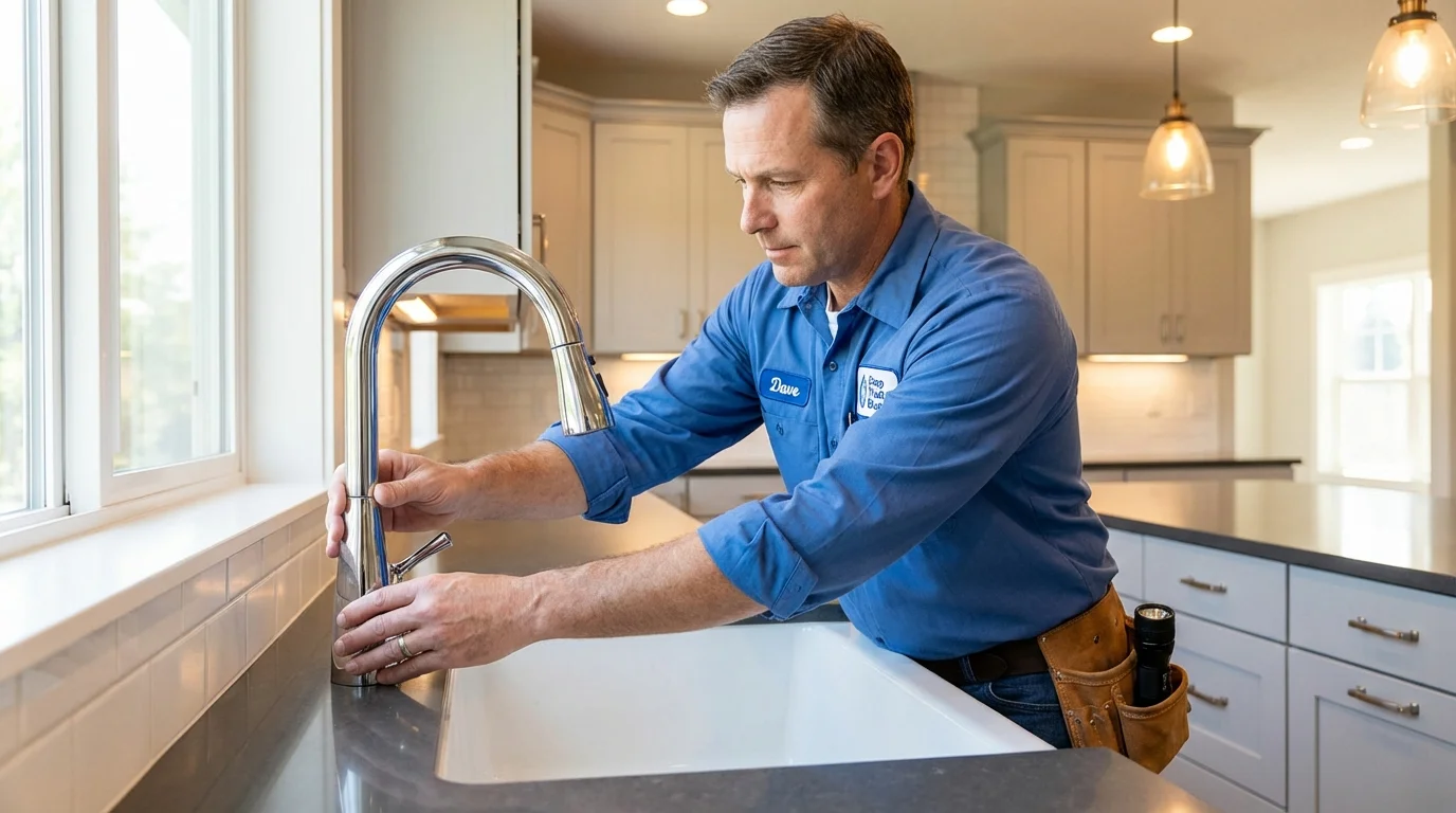 Kitchen faucet installation by Johns Plumbing LLC in Fredericksburg